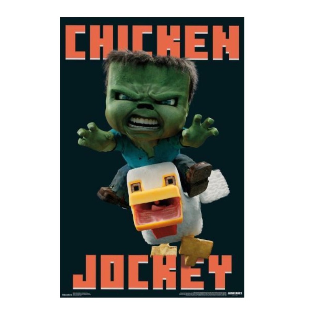 Allposters® A Minecraft Movie - Chicken Jockey Poster, 22.375" × 34"